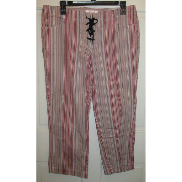 Xhilaration Juniors Multicolor Striped Mid-Rise Stretch Capri Pants Size 13 - Picture 1 of 7